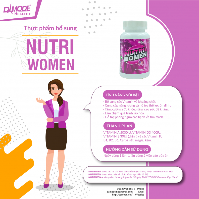 Vitamin, Khoáng Chất, Tăng sức đề kháng cho nữ - Nutri Women