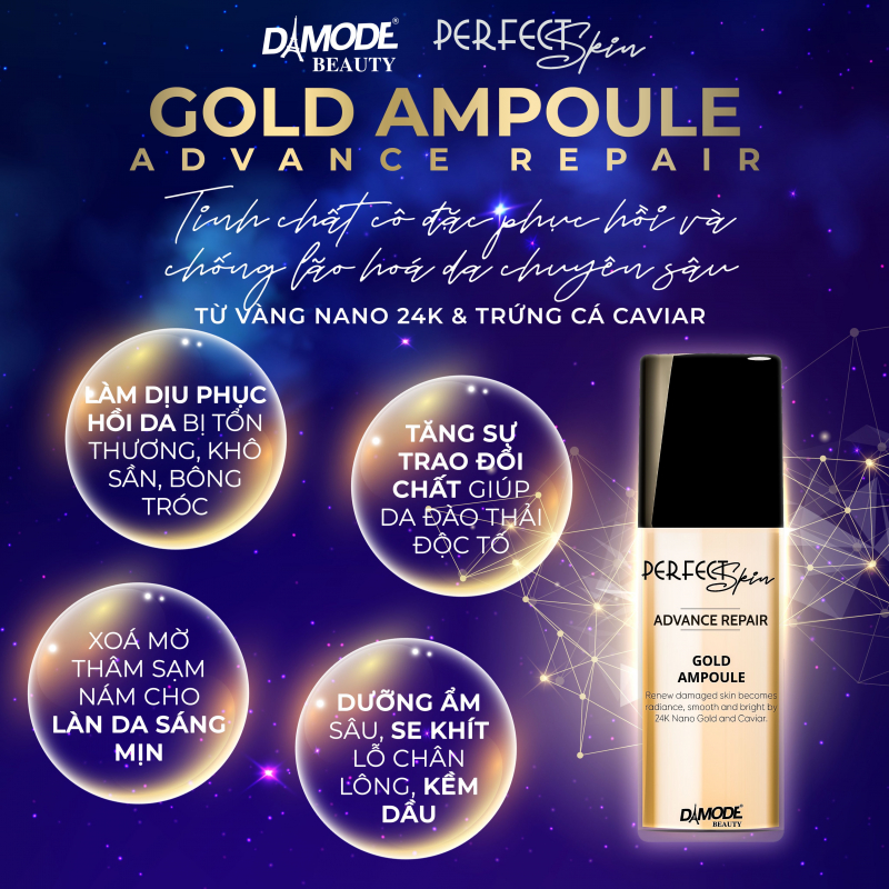 GOLD AMPOULE - TINH CHẤT CÔ ĐẶC PHỤC HỒI  & CHỐNG LÃO HOÁ DA CHUYÊN SÂU