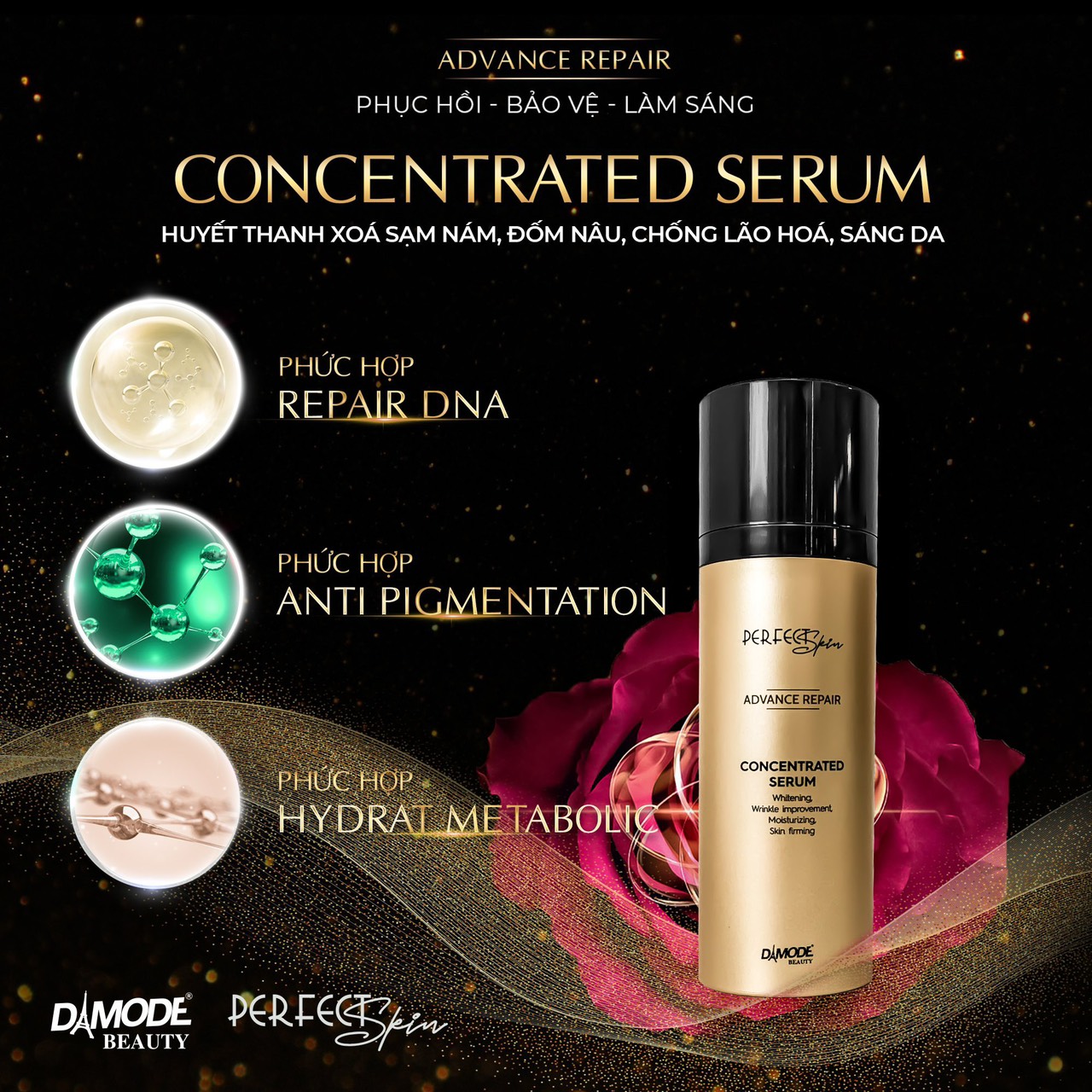 CONCENTRATED SERUM - HUYẾT THANH XOÁ NÁM, ĐỐM NÂU, CHỐNG LÃO HOÁ, SÁNG DA